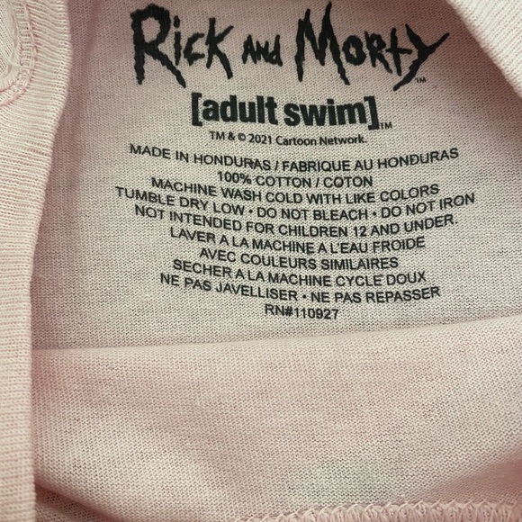 Rick and Morty Cartoon Network pink skull t-shirt NWT - Picture 3 of 3